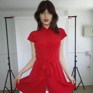Lana Del Rey designer Silk Cherry Red Dress
